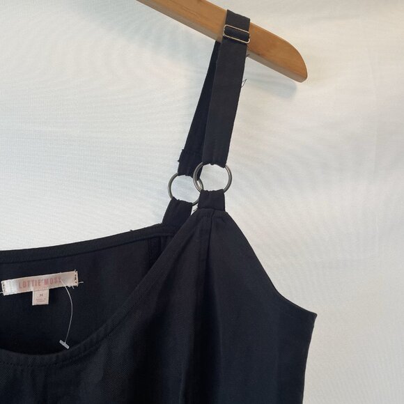 Lottie Moss Simple Black Mini Dress Minimalist Sleeveless Strappy M Sundress - Picture 4 of 9